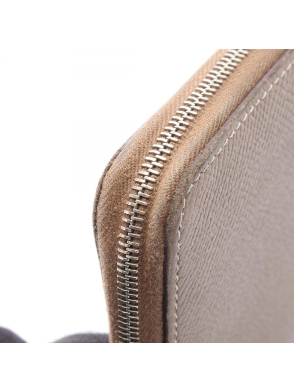 Hermes Round Wallet Azap Long Silk in Etoupe Leather in - Picture 12 of 14